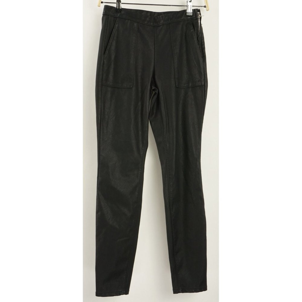 New 98$ BLANKNYC The Bond Vegan Leather Ankle Pants Women's Sz 25 Black Side Zip